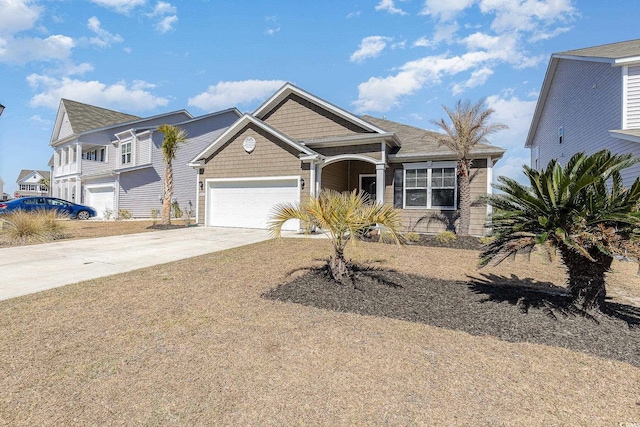 view of front facade with an attached garage and driveway