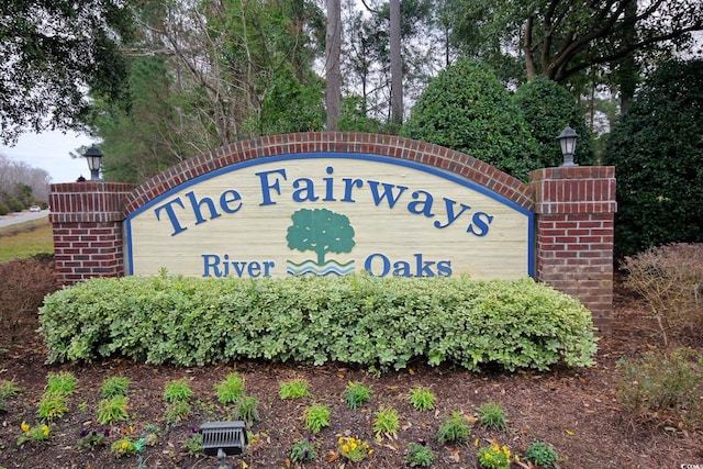 view of community sign