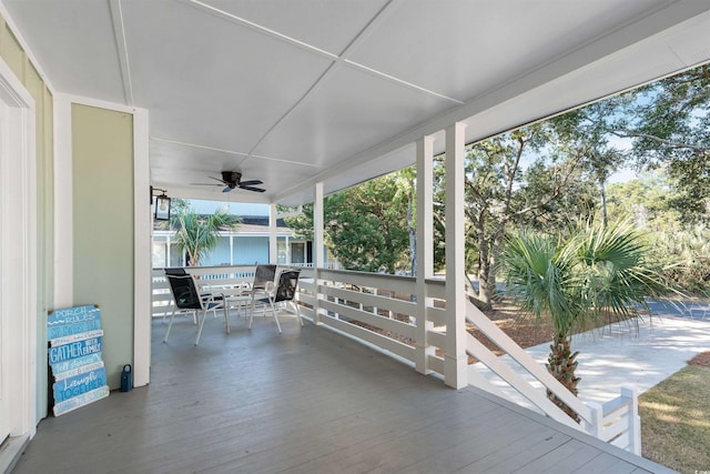 view of patio with ceiling fan