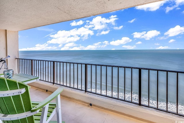 balcony with a water view