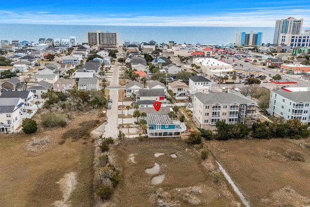 drone / aerial view with a city view