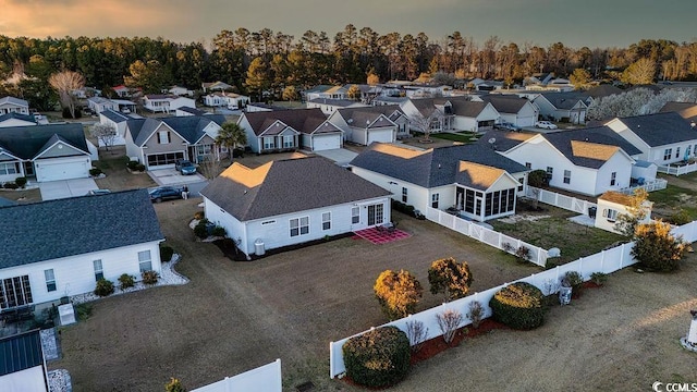 drone / aerial view with a residential view