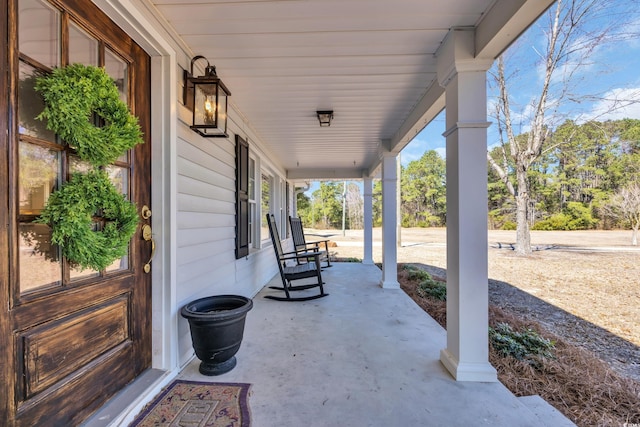 view of patio with a porch