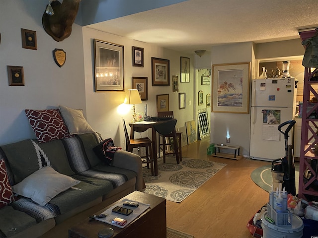 living area with wood finished floors