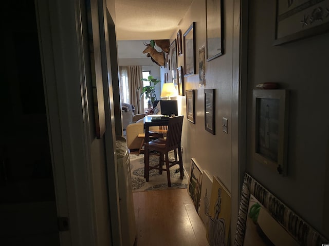 corridor featuring wood finished floors