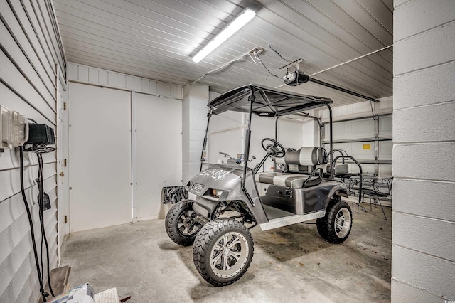 garage featuring a garage door opener