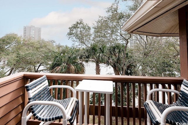 balcony with a water view