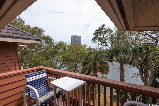 balcony with a water view