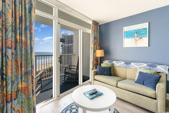 161 Seawatch Dr Unit 808, Myrtle Beach, SC 29572 - living area featuring a water view and wood finished floors