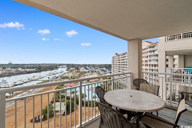 balcony with a water view