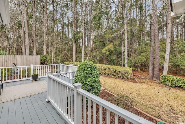 deck featuring fence