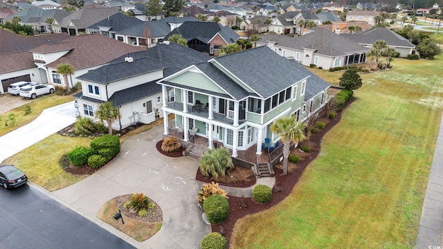 bird's eye view with a residential view