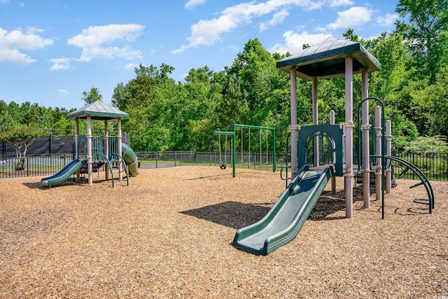 community playground with fence