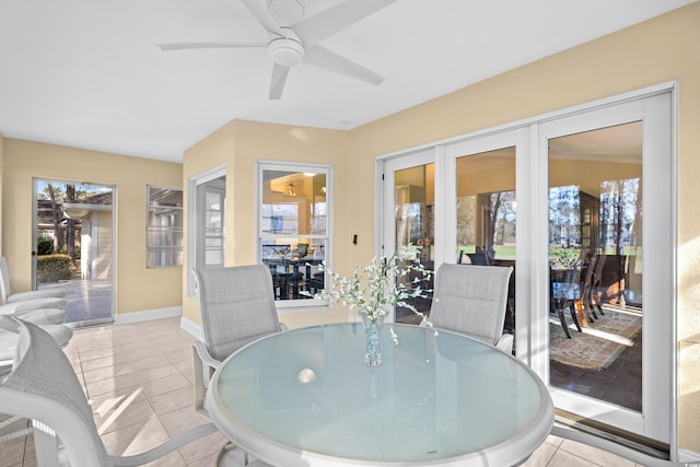 sunroom / solarium with french doors