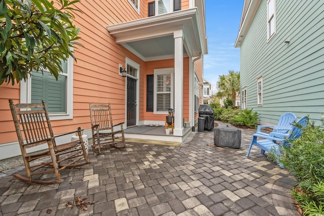 view of patio / terrace with a grill