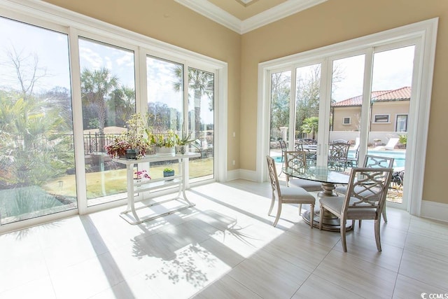 view of sunroom