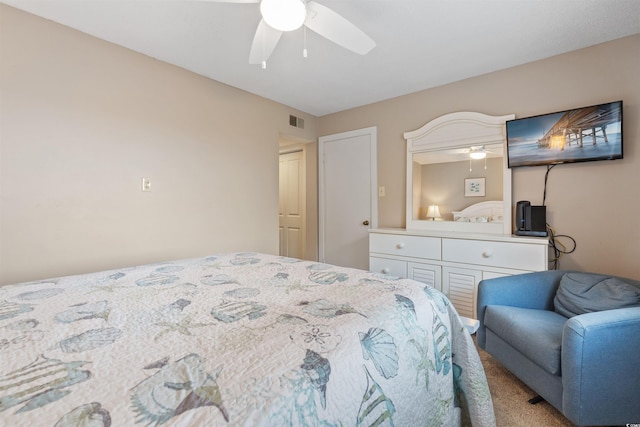 9661 Shore Dr Unit A-21, Myrtle Beach, SC 29572 - bedroom featuring a ceiling fan and carpet flooring
