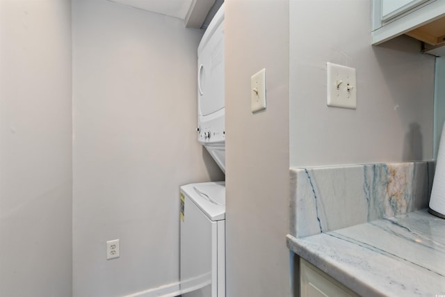 9661 Shore Dr Unit A-21, Myrtle Beach, SC 29572 - laundry area featuring stacked washer / drying machine