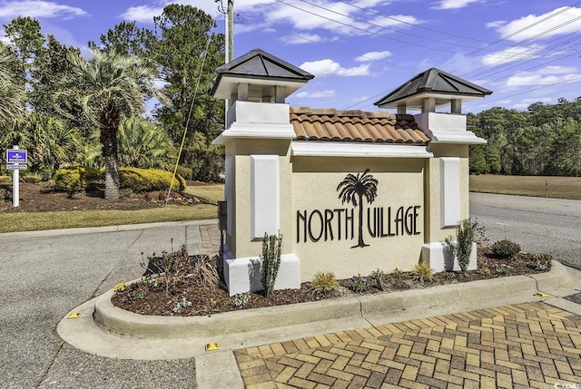 view of community sign