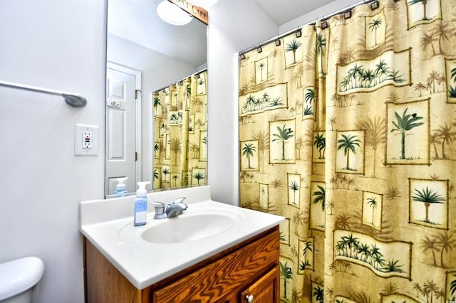 bathroom with toilet and vanity