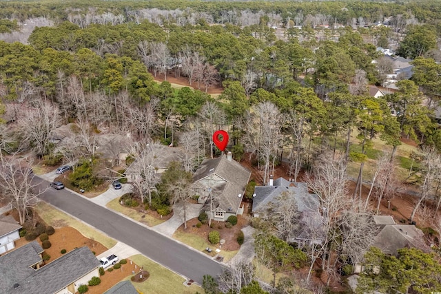 aerial view with a residential view