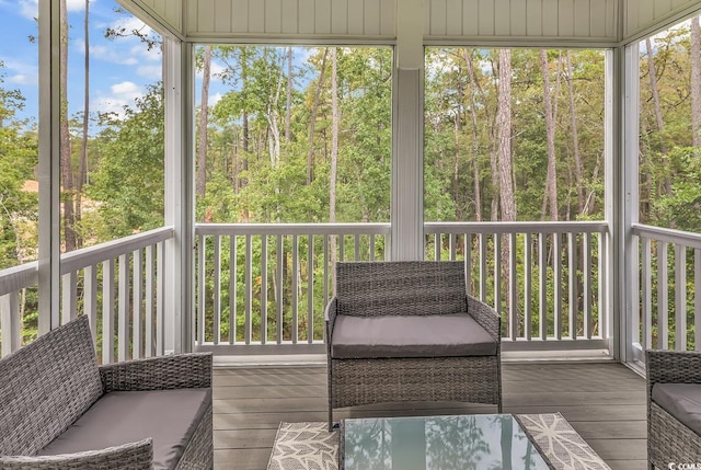 view of unfurnished sunroom