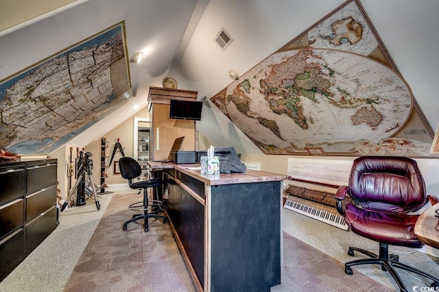 1539 Old Town Ave, Georgetown, SC 29440 - carpeted home office featuring vaulted ceiling