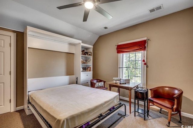 1539 Old Town Ave, Georgetown, SC 29440 - carpeted bedroom with vaulted ceiling and a ceiling fan