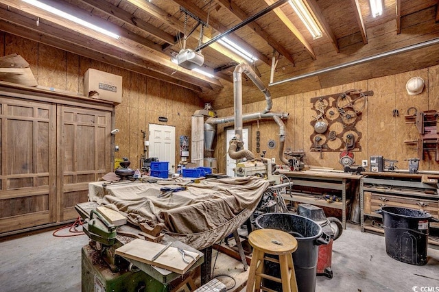 1539 Old Town Ave, Georgetown, SC 29440 - misc room with concrete flooring and wood walls
