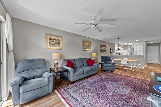 270 Pinehurst Ln Unit 9G, Pawleys Island, SC 29585 - living area featuring wood finished floors and a ceiling fan