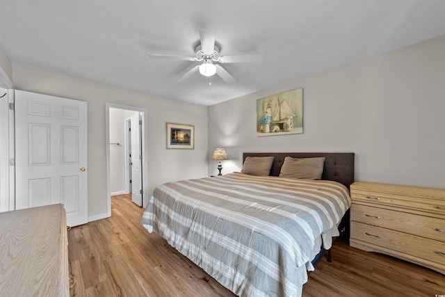 270 Pinehurst Ln Unit 9G, Pawleys Island, SC 29585 - bedroom with light wood-type flooring, baseboards, and ceiling fan