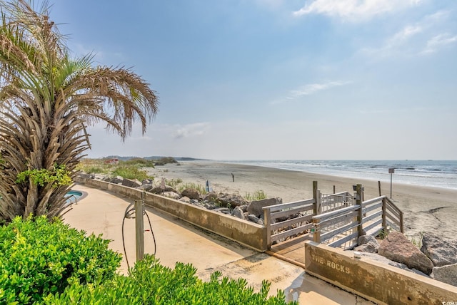 water view featuring a beach view