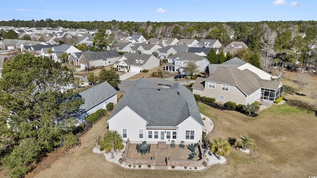 drone / aerial view with a residential view