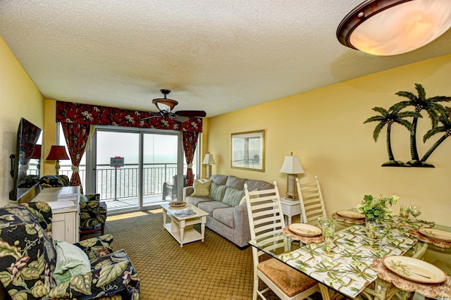2007 S Ocean Blvd Unit 1106, Myrtle Beach, SC 29577 - living area with carpet flooring and a textured ceiling