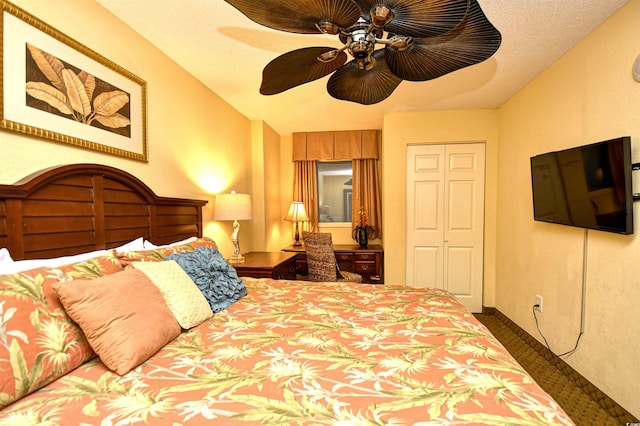 2007 S Ocean Blvd Unit 1106, Myrtle Beach, SC 29577 - carpeted bedroom featuring a closet and ceiling fan