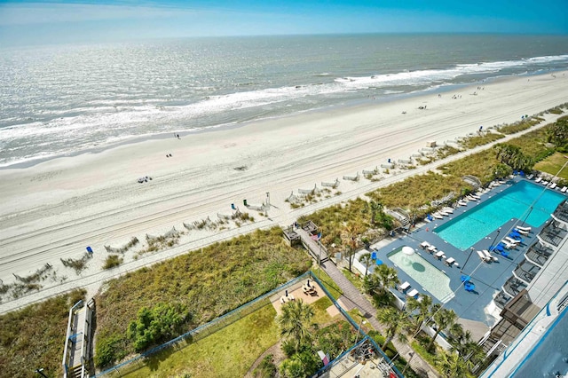 2007 S Ocean Blvd Unit 1106, Myrtle Beach, SC 29577 - drone / aerial view of a pool and expansive coastline