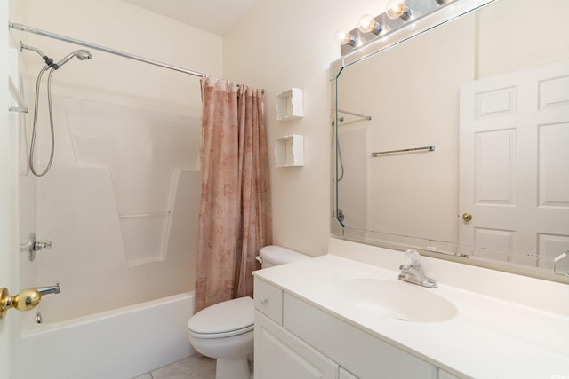 242 Sun Colony Blvd Unit 203, Longs, SC 29568 - bathroom featuring tile patterned floors, toilet, vanity, and shower / bathtub combination with curtain