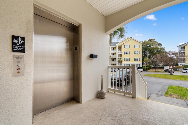 balcony with elevator