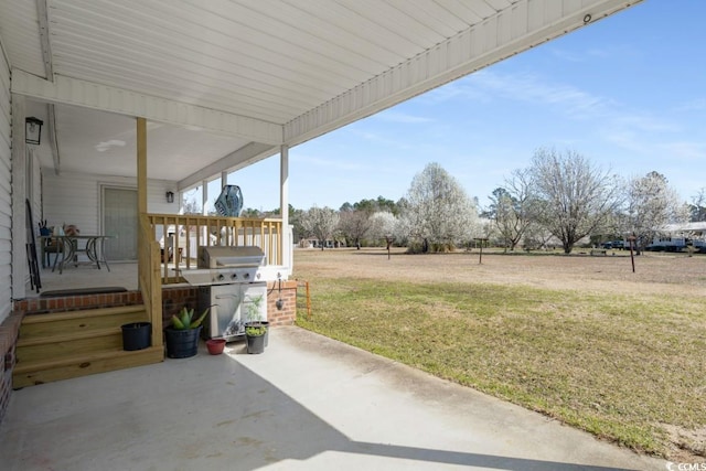 view of patio featuring area for grilling