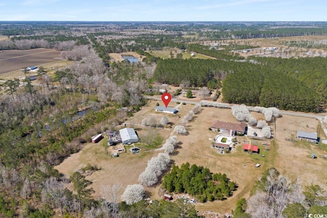 bird's eye view with a view of trees