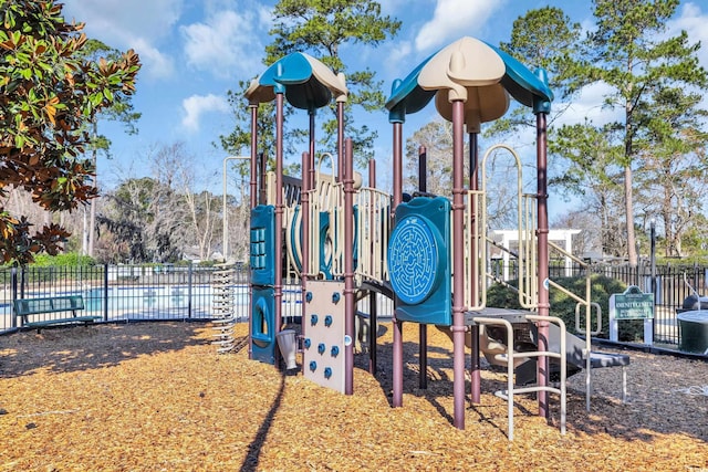 community play area featuring fence