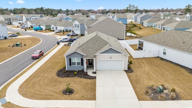 aerial view with a residential view