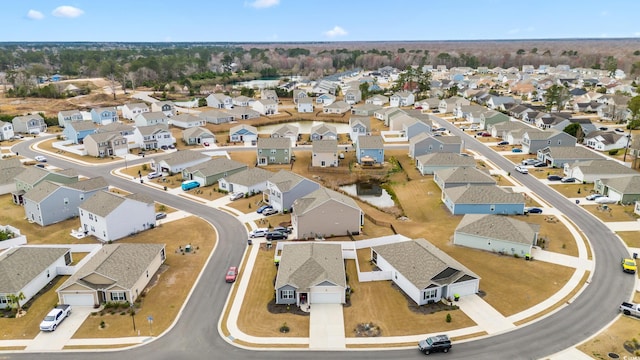 aerial view with a residential view