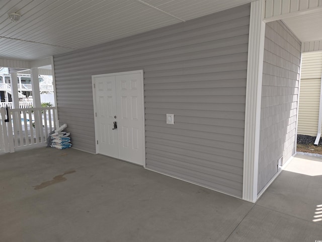 view of garage