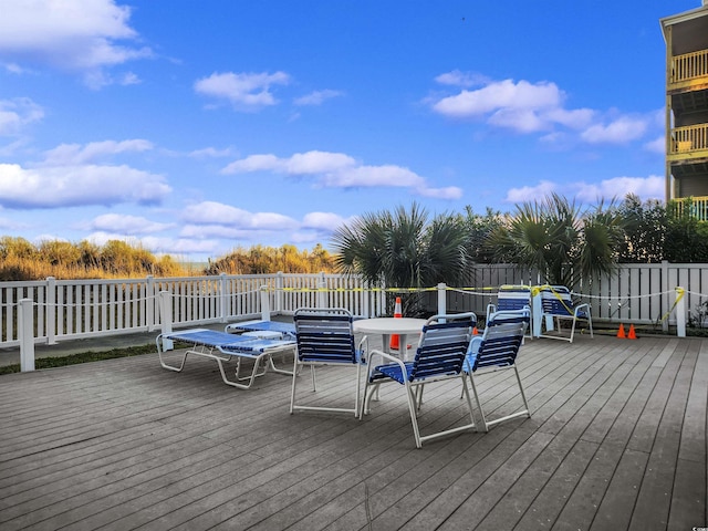 wooden terrace with fence