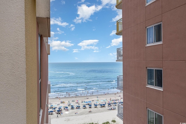 water view with a view of the beach