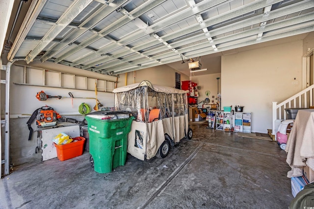 garage featuring a garage door opener