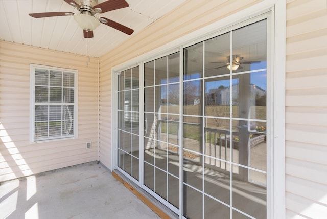 exterior space featuring a patio and ceiling fan