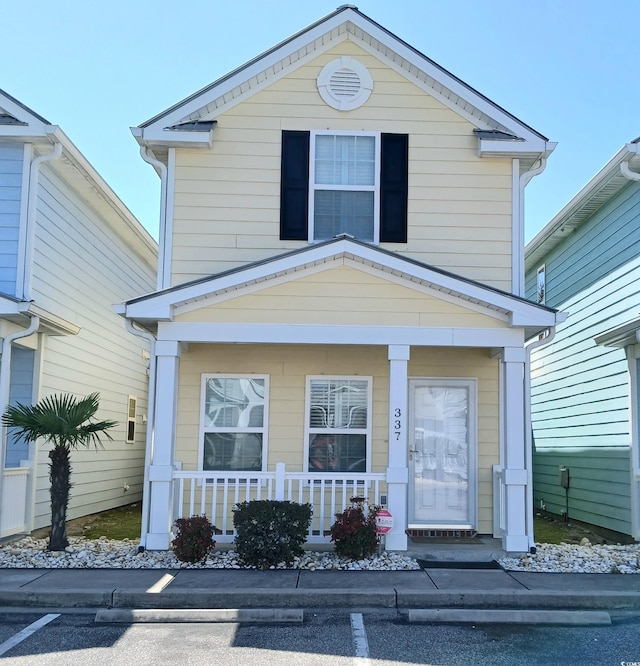 view of front of home with covered porch