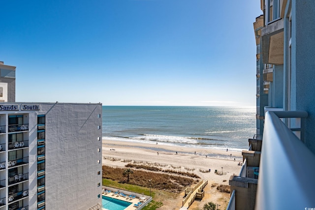 water view with a view of the beach